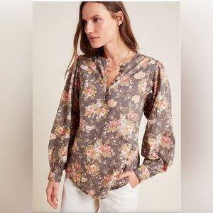 Anthropologie flower blouse